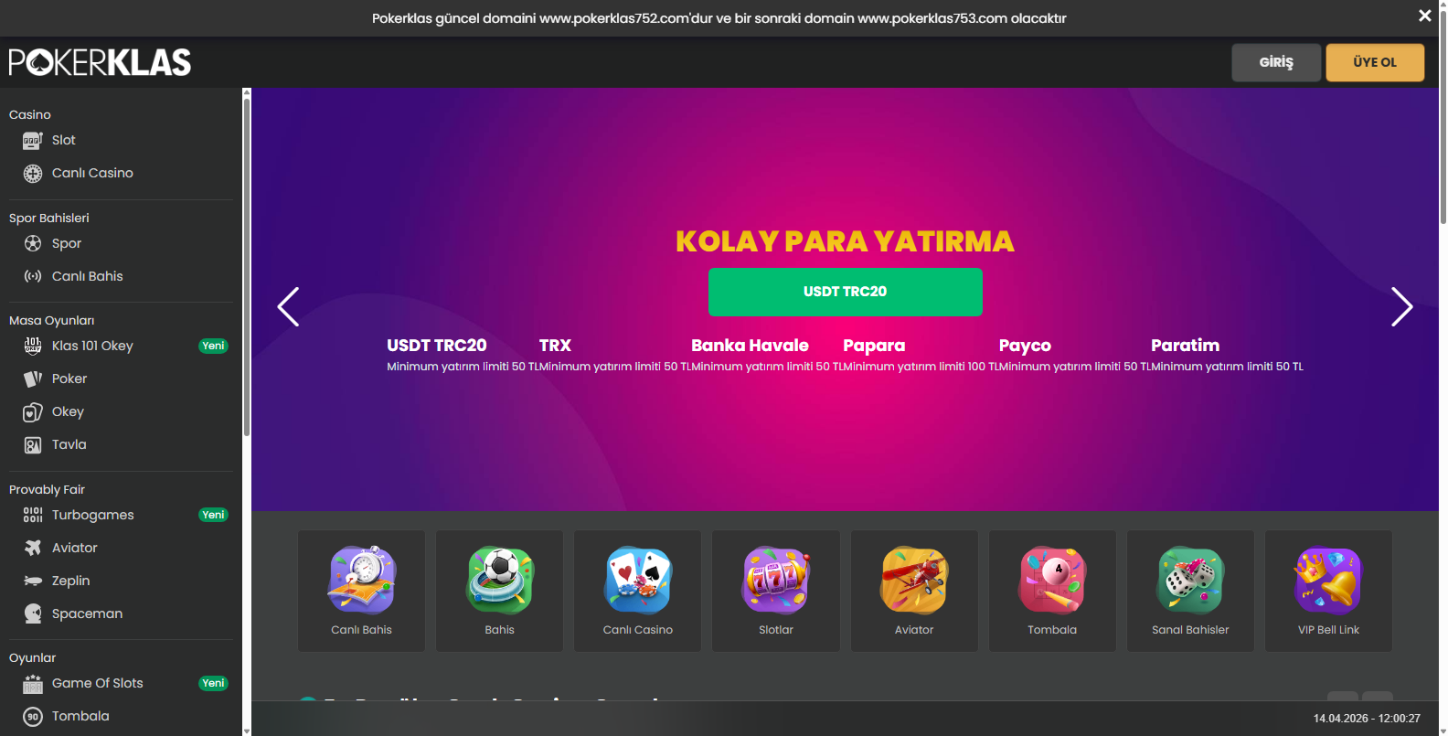 Pokerklas Canlı Casino
